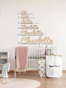 1 Piece Custom Wooden Name Sign, Width 10-120 Cm (4-48 Inches), Font Color Optional, 3D Stereoscopic, Simple, Stylish, Cute, Bohemian Style, Room Decoration, Custom Wooden Letters, Custom Wooden Signs, Wedding Letter Decoration, Custom Letter Wall Decoration, Custom Party Decoration, Suitable For Home Decoration, - 彩色 - 查看 5