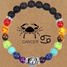 1pc 7 Chakra Bracelet Fashion Zodiac Bracelet Women Men Constellation Bracelet Jewelry Round Stone Beaded Prayer Yoga Bracelet Birthday Gift