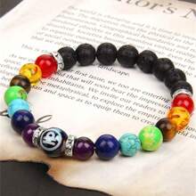 1pc 7 Chakra Bracelet Fashion Zodiac Bracelet Women Men Constellation Bracelet Jewelry Round Stone Beaded Prayer Yoga Bracelet Birthday Gift
