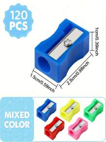 60 piezas/120 piezas Sacapuntas sueltos, sacapuntas de mano de bolsillo mini coloridos para volver al colegio