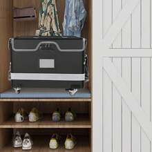 Flame Resistant File Organizer With Lock With Wheels File Box File Organizer - Waterproof File Antistatic, Foldable, Secure Zipper Closure, Portable Office Home File Box With Reflective Strips Can Be Used For Important Hooked Letters, Legal Documents, Storing Book Items, Green - Black - View 8