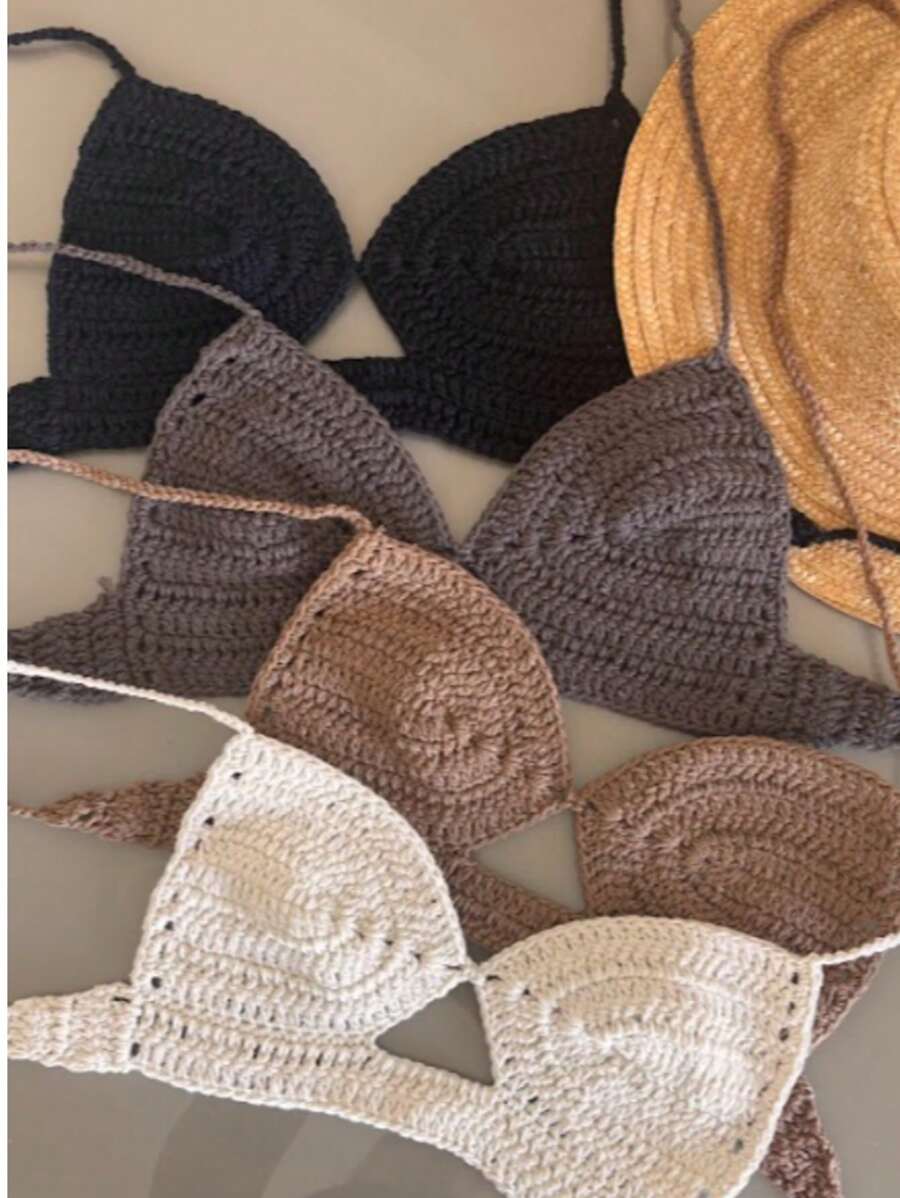 Crochet Top Luxury Premium Tricot - 黑色 - 查看 1