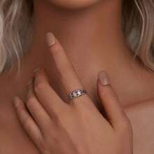 bamoer 1 件正品 925 纯银复古鸢尾花戒指花朵图案扭纹戒指女士派对复古抗氧化珠宝礼物