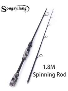 SOUGAYILANG 2 Sections Medium Graphite Composite Fishing Rod: 1.8M Versatile For Spinning & Casting, With Camouflage EVA Grip And Smooth Transition Design - Multicolor - View 13