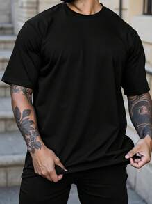 Custom Personalized Men's Summer T-Shirt, Customize Your Own Men's T-Shirt - Add Your Own Text And Images (Family Photos/Selfie/Pet Photos/Prayer Photos/Favorite Patterns/Friend Photos/Company Logo) To Design Your Own Personalized Printed T-Shirt - Black - View 5