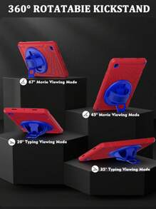 1 个蜘蛛网图案平板电脑保护壳适用于 iPad 第 7/8/9/10 代保护壳 Mini 6 Mini 7 8.3 Tab A8 10.5 英寸，重型防震保护壳带支架 - 粉紅+白 - 查看 7