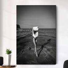 Framed Woman Bikini Print, Beach Photography, Fashion Wall Art, Room Decor High Quality Decorative Posters, Dorms, Gyms, Bars, Cafes, Arcades, Rooms Living Room Wall Decoration Paintings, Perfect Gift, Suitable For Spring