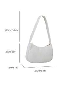 1个纯色灯芯绒拉链斜挎包，是女士秋季穿搭的完美配饰，也是情人节的理想之选。 - 白色 - 查看 3