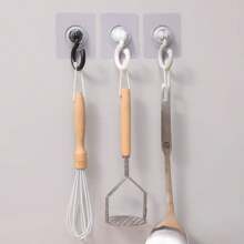 3pcs Multi-Purpose Adhesive Hooks, Rotatable Ceiling Mounted Hanging Hooks, Strong Sticky Hooks For Kitchen, Bathroom, Wall, Key, Clothes Hanger, Random Colors