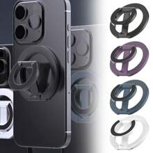 Magnetic Phone Desk Holder Ring Holder 2in1 For MagSafe Double Sided Compatible With Iphone Cellphones Stand Support Telephone Call Grip Compatible With IPhone, Android Phone, Gift For Birthday, Family, Friends Finger Ring Holder, Phone Grip, Phone Accessories