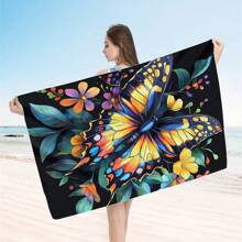 1 Piece Extra Large Beach Towel - Quick Drying, Soft, Lightweight, Sand-Free, Microfiber Material, Cute Bird Design, Ideal Gift For Women And Adults, Suitable For Pool, Travel And Swimming Summer, Holiday