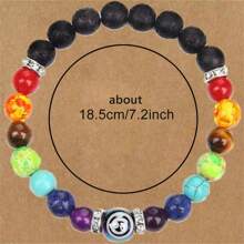 1pc 7 Chakra Bracelet Fashion Zodiac Bracelet Women Men Constellation Bracelet Jewelry Round Stone Beaded Prayer Yoga Bracelet Birthday Gift