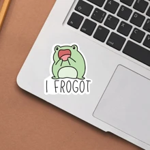 青蛙乙烯基贴纸 - 防水防晒，适合手机、笔记本电脑和汽车、学校用品、返校 - 彩色 - 查看 4