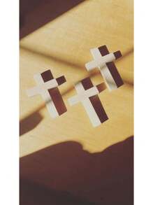 1pc 5/11inch Wooden Cross, DIY Wall Unfinished Wooden Cross, Blank Wood Christian Catholic Cross Made In ,Handmade Catholic Cross, Wooden Cross For Walls, Jesus Christian Hanging Cross As A Gift For Families