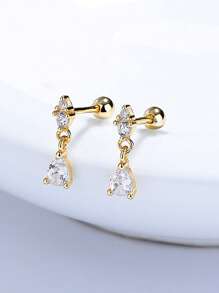 Joyería de piercing de ombligo de plata de ley 925 con gota de agua, aro de ombligo, pendiente de ombligo - soltero - Ver 7