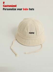 1pc Personalized Baby Bucket Hats Add Name, Text, Or Logo Perfect For Newborns All Year Round Use And Great Gifts For Friends - Multicolor - View 11