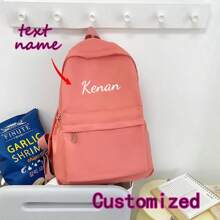 Customized Name Backpack | Nylon Backpack With Personalized Heat Transfer Printing | Lightweight Boys' And Girls' Back To School Bag - Multicolor - View 5