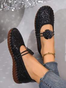 Dames instappers in Franse stijl, loafers met zachte zool, comfortabele oma-schoenen met lage vamp, lente/herfst 2025 nieuw binnen