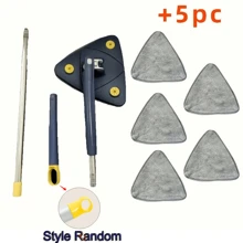 Hands-Free Twist Mop With Water Dispenser, Triangle Design, Polyester Fiber And Plastic, No Electricity Needed - Multicolor - View 14