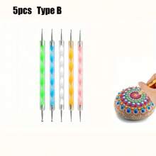 13 Pcs Mandala Dotting Tools For Painting Mandala Stencils Kit Ball Stylus Clay Sculpting Carving Tools Back To School,Mother's Day,Mom's Gift,Back To School,School Supplies