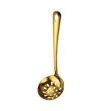 1/6 piezas Juego de utensilios de cocina de acero inoxidable chapados en oro - Incluye cuchara para sopa, colador, pala para freír y talla grande - Herramientas de cocina esenciales para chefs de hogar - Multicolor - Ver 16