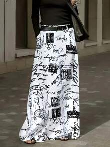 Women's Plus-Size Floral Print Midi Skirt With Pockets - Multicolor - View 1