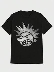 Streetwear Shirt Print Oversized Beautifully Printed T-Shirt  Casual Digital Print  Pure Heavy Cotton T Shirt - Black - View 1