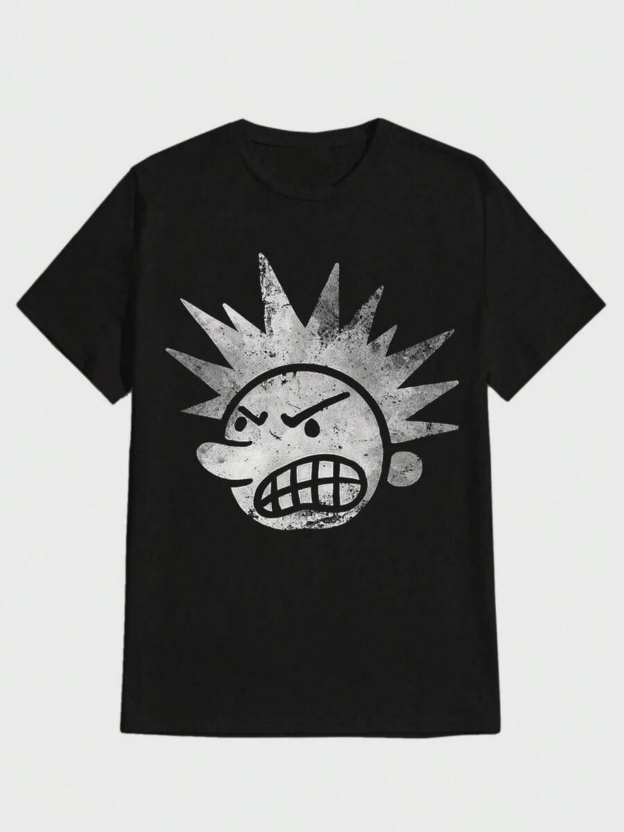 Streetwear Shirt Print Oversized Beautifully Printed T-Shirt  Casual Digital Print  Pure Heavy Cotton T Shirt - Black - View 1