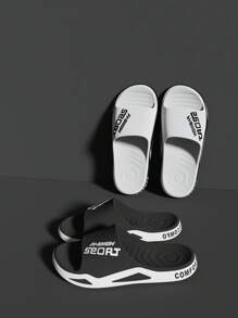 Men's Spring To Summer Fashion Slippers, Casual Open Toe Wear-Resistant Sandals, Suitable For Indoor, Outdoor, Beach, Shower, Walking, Bathroom, Household, Unisex, Shower Shoes - Multicolor - View 6