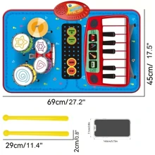 1 Set Kids Musical Pad With 2 Drumsticks, Learning Floor Mat, Indoor Interactive Puzzle Toy, Birthday Gift