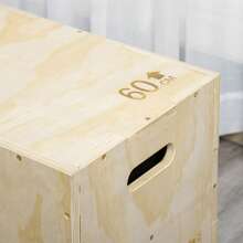 HOMCOM Box jump pliométrie 3 en 1 - Collaboration Aosom.fr x FFHandball - appareil boîte à saut musculation fitness & crossfit plyobox pour box training 40/45/60 cm en bois