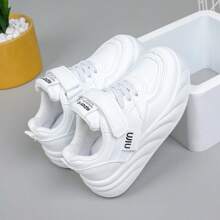 Kids' White Sneakers, New Spring/Autumn Boys/Girls Casual Soft Sole Wear-Resistant Athletic Shoes