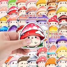 50PCS Kawaii Mushroom Stickers Vinyl Aesthetics Stickers Scrapbooking, Diary, Bumper, Skateboard, Water Bottle, Cartoon, Hard Hat, Car Stickers And Decals