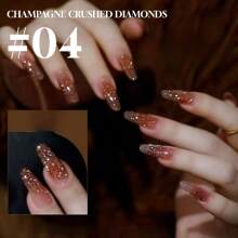 Esmalte de uñas Ms Comoy de 15ML, color rojo chispeante, con brillo de diamantes rotos, ultra brillante, reflectante, rebotante, con elementos de mirador, brillo y lentejuelas, para salón de uñas DIY y uso común en salón de belleza