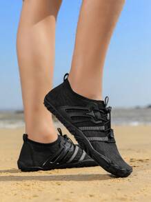 情侣水鞋适合户外游泳、涉水、浮潜、防滑、快干、适合海滩、室内健身 - 黑色 - 查看 5