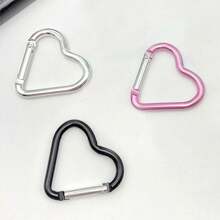 心形登山扣，铝制弹簧钩夹钥匙扣，钓鱼用自动锁定钥匙扣夹，心形铝制弹簧钩夹钥匙扣，徒步旅行、旅行、居家、跑步、冒险和露营登山扣 - 彩色 - 查看 14