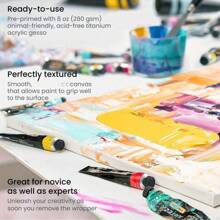قماشة مشدودة لوحة الفنانين مسبقة التحضير للرسم بالألوان الزيتية والمائية والإكريليك، جاهزة للاستخدام بدون حمض ذات إطار خشبي قوي، مثالية للبالغين وهدايا الفنية والأشغال اليدوية، متوفرة بأحجام مختلفة - أبيض - مشاهدة 8