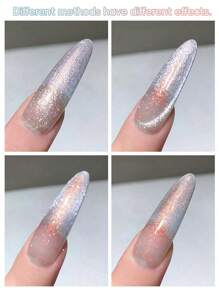 XEIJAYI 1瓶梨子碎冰凝胶指甲油，UV/LED固化，持久速干指甲凝胶 - 春夏送给女性的理想礼物 - 銀色 - 查看 4