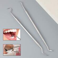 RANCAI 1 Pieza Juego De Herramientas Dentales De Acero Inoxidable Con Espejo Intraoral Removedor De Manchas De Dientes Y Limpiador De Placas - Plateado - Ver 2