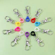 10/5 件，彩色笔筒夹，带硅胶手柄，金属龙虾扣附件，用于护士徽章卷轴和挂绳，返校 - 彩色 - 查看 2