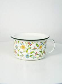 1套搪瓷快餐锅带柄带盖黄油罐加厚彩色搪瓷面碗复古洋瓷铁饭锅多功能调料收纳锅学生用品