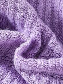 3pcs Girls Flare Leg Pants Set, Casual Comfy Knit Ribbed Material, Sweet Cute Flared Pants, Suitable For Spring/Summer - Purple - View 7