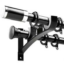 2/4pcs Double Curtain Rod Brackets, Heavy Duty Curtain Rod Holders For Hanging Curtains, Double Hardware Brackets, Wall Mounted, Rod Support Hooks, For 1" To 1.2" Curtain Rods - Multicolor - View 2