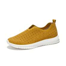Orchid Leather Sneakers By Project Cloud - Lightweight, Arch Support. - Yellow - View 3