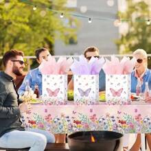 6/12/24/36pcs Butterfly Design Party Gift Bags, Flower & Candy Paper Bags With Handles, Birthday Party Supplies - Multicolor - View 5