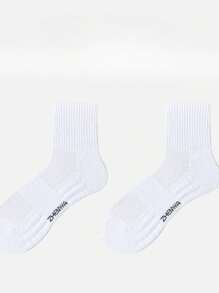 3 Pairs Thick Terry Absorbent Breathable Non-Slip Ankle Socks - White - View 2