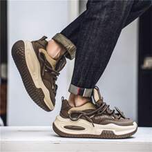 2025 Nuove sneaker con suola spessa e platform rialzato per uomo, scarpe sportive da esterno, moda casual antiscivolo durevoli con lacci, comode e leggere, versatili