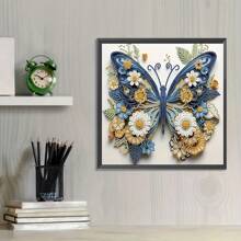 1 st 30*30cm/11.8*11.8in Frameless 5D Asymmetrische Vorm Diamond Painting Kit, DIY Ontwerp Bloemen & Vlinder Patroon Voor Muurdecoratie, Huis Ornamenten, Beginner, Volwassen Cadeau, Thanksgiving