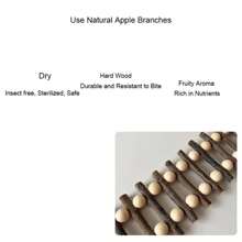 Escaleras de madera de manzana Natural para pájaros, mascotas, loros, juguete de escalada, bolas coloridas colgantes, juguetes para loros, periquitos, cacatúas - 39 cm x 8 cm - Ver 3