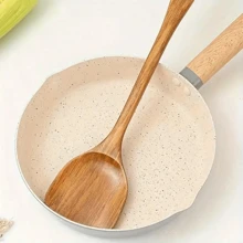 1 件/2 件优质木制烹饪勺，不粘、耐热、抗菌厨房用具 - 天然木制烹饪和上菜铲，适用于厨房配件 - 棕色 - 查看 5